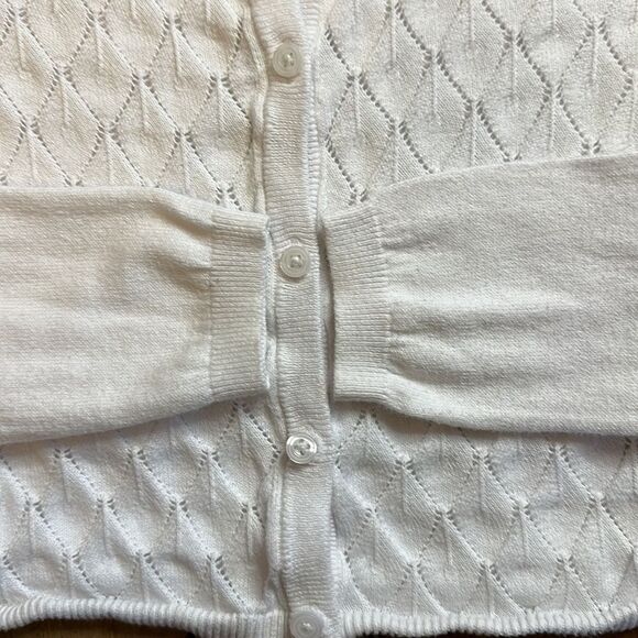 Wonder Nation Size 6 White Knit Cardigan Sweater cotton Neutral - Picture 4 of 6